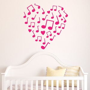 Noten Herz Design Vinyl Wall Decal