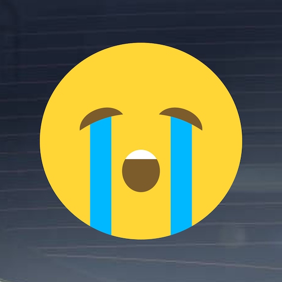 Loudly Crying Face Emoji Vinyl Decal for Laptop Windows Etsy