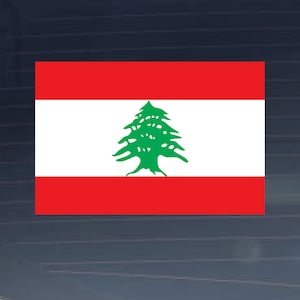 Lebanon Country National Flag Decal  Full Color Vinyl Sticker Decal for cars, laptops, tablets, water bottles and more