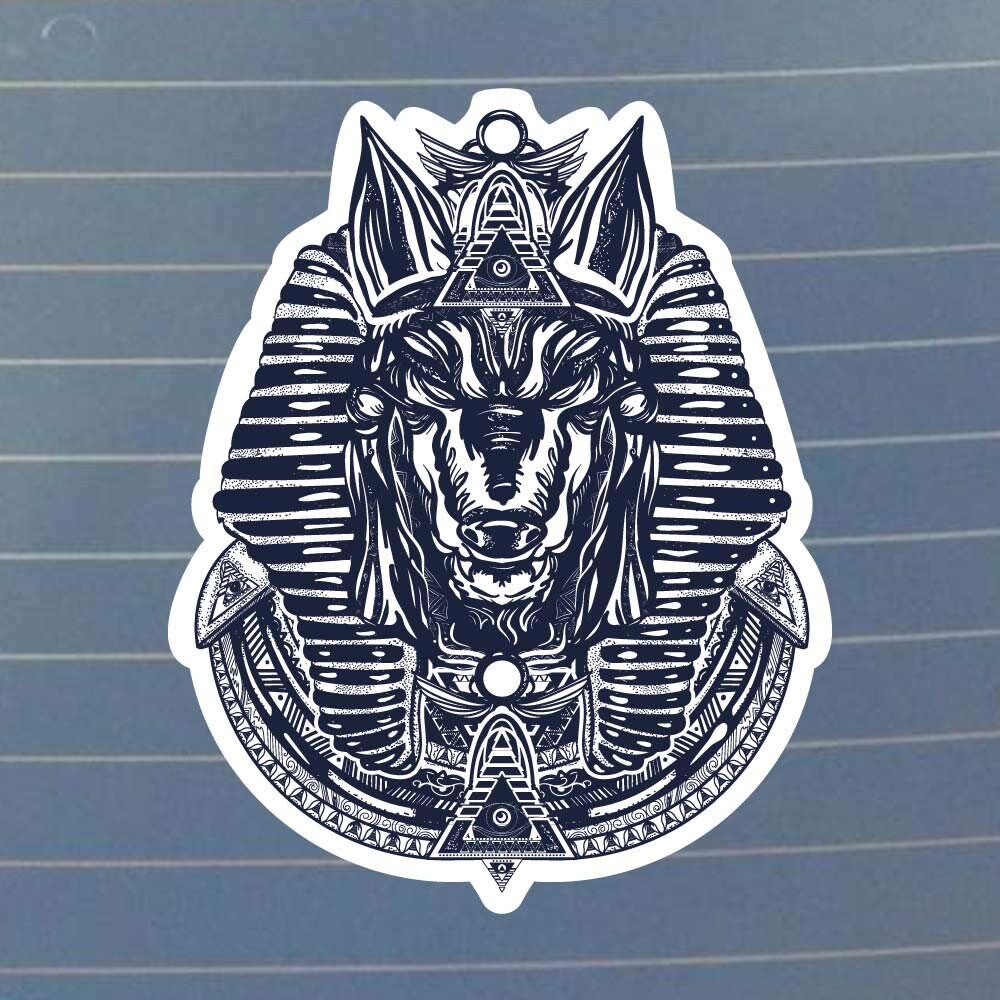 erreinge Sticker ANUBI Dio Egitto Adesivo Sagomato in PVC per Decalcomania Parete Murale Auto Moto Casco Camper Laptop - cm 10