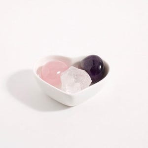 Love - Heart Bowl & Crystal Set / Healing Crystal / Love Crystal / Crystal / Crystal Healing / Self Care / Gifts / Self Care Kit / Worthy