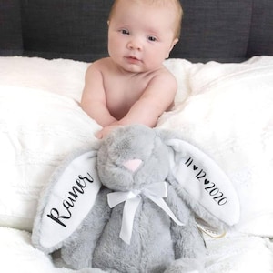 Personalised New born Baby Gift , Bunny, Baby Boy Gift, Gift for Baby, Flower Girl Gifts, Personalised Bunny, Personalised Teddy