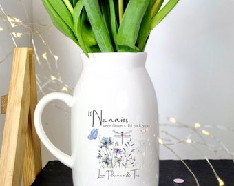 Personalised Nanny Vase Mothers Day Gift, Nanny dragonfly Vase Gift, Nanny Gifts, Grandma Gift, Gift For Her, Nanny Ceramic Mug and Ornament