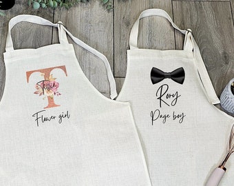 Personalised Apron, Wedding Favour, Page Boy Gift, Flower Girl Gift, Wedding Gift, Gifts For Kids, Gift For Her, Gift For Him