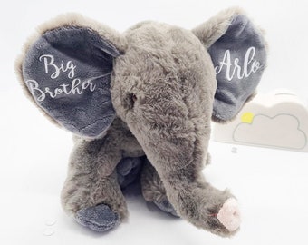 New Baby Personalised Elephant Gift, Flower Girl Gifts, Brother Gift, Sister Gifts, Sibling Gift, New Baby Elephant Toy,New Baby Gift