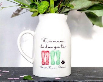 Mothers day Gift, Mum Vase, Mums Birthday Gift, Personalized Jug, Personalised Vase, Nan Gifts, Mum Gift, Gifts for Mum, Flower Vase