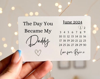 Personalised Date Wallet Card, The Day You Became My Daddy, Fathers Day Gifts, Dad Gifts, Gifts For Dad, Gifts For Him, Gift For Dad