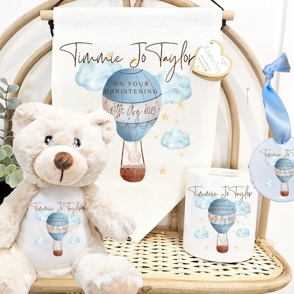 Personalised Christening Gift For Him, Baptism Gift, Christening Gifts, Gifts For Kids, Baby Gift, Ceramic Money Box, Teddy Bear, Baby Boy