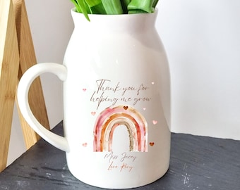 Personalised Teacher Gift, Teacher appreciation gift, Teacher Vase, Ceramic Vase, End of Term Gift, Thank You Teacher, Teaching Assistant