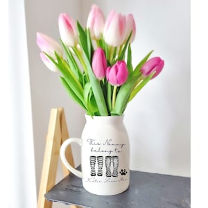 This Nanny belongs To Vase, Mother’s Birthday Jug, Wellie Vase, Gift For Mum, Mum Gift, Nanny Gift, Gift For Grandma, Grandparent Gift