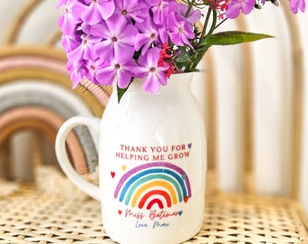 Teacher appreciation gift, Personalised Teacher Gift, Teacher Vase, Ceramic Vase, End of Term Gift, Thank You Teacher, Teaching Assistant