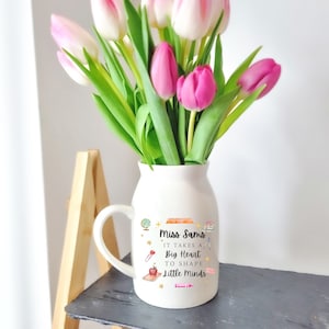 Personalised Teacher Gift, Teacher Vase, Ceramic Vase, End of Term Gift, Thank You Teacher, Teaching Assistant,Nursery Worker,Thank You Gift