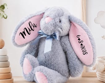 Personalised bunny, Baby Gift Girl, Baby Gift Boy, Personalised Teddy, New Baby Gift, Personalised Bunny