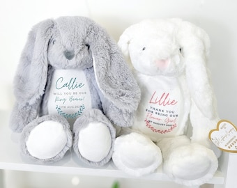 Coelho personalizado para dama de honra - Presente personalizado para pajem - Presente para dama de honra - Teddy para dama de honra - Teddy para dama de honra - Casamento