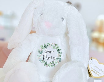 Personalised Bunny Rabbit, Page Boy Gift, Customised Plush Soft Toy, Your Name Teddy, Cuddly Toy, Girls and Boys Teddy for Page Boys