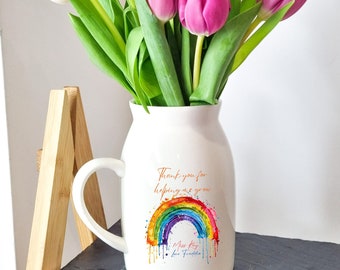 Personalised Teacher Gift, Teacher appreciation gift, Teacher Vase, Ceramic Vase, End of Term Gift, Thank You Teacher, Teaching Assistant