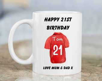 Personalised Birthday Gift, Gift For Him, Football Gifts, Coffee Mug, Gift For Dad, Ceramic Mug, Gifts For Brother, Birthday Gifts, Mugs