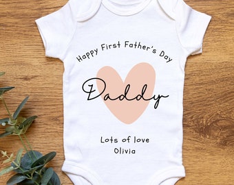 Personalised Fathers Day Gift, Baby Vest, Gift For Dad, Baby Grow, Baby Clothes, First Fathers Day, New Baby Gift, Personalised Gift