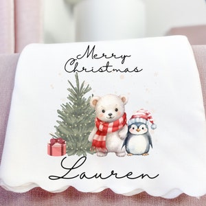 Christmas Blanket, Personalised Christmas blanket, Christmas Gifts, Custom Name Blanket, Custom Blanket with Christmas Tree, Blanket Gifts
