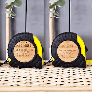 Gepersonaliseerde cadeaus leraar, meetlint, cadeau voor hem, cadeau voor haar, gepersonaliseerde cadeaus, cadeau voor leraren, gepersonaliseerde meetlinten, doe-het-zelf