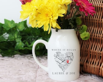 Personalisierte Vase, Geschenk für sie, Hochzeitsgeschenk, personalisiertes Geschenk für sie, Benutzerdefinierte Karte, Brautgeschenk, Keramikvase, Geburtstagsgeschenk, Vase