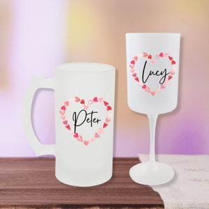 Personalised Glasses, Wedding Gifts, Wine Glass, Beer Stein, Gift For Him, Gift For Her, Personalized Glasses, Beer Glass, Couple Gifts