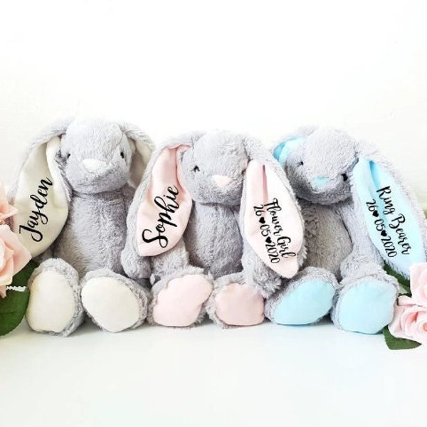 Flower Girl Gift, Personalised Flower Girl Gift, Teddy Bear, Flower Girl Proposal, Will You Be My Bridesmaid?, Personalised Bunny, Soft Toy