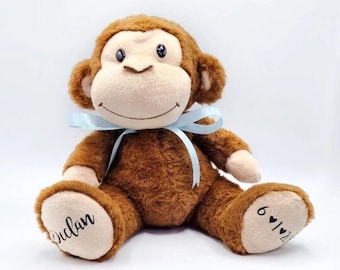 Personalised Monkey Soft Toy, Teddy Bear, Gift For Her, Gift For Him, Birthday Gift, New Baby Gift, Fathers Day Gifts, Gifts For Kids