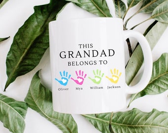 Personalised Grandad Mug, Grandad Birthday Gift, Grandad Gift, Grandad Belongs To Gift, Personalised Grandad Gift, Personalized Birthday Mug