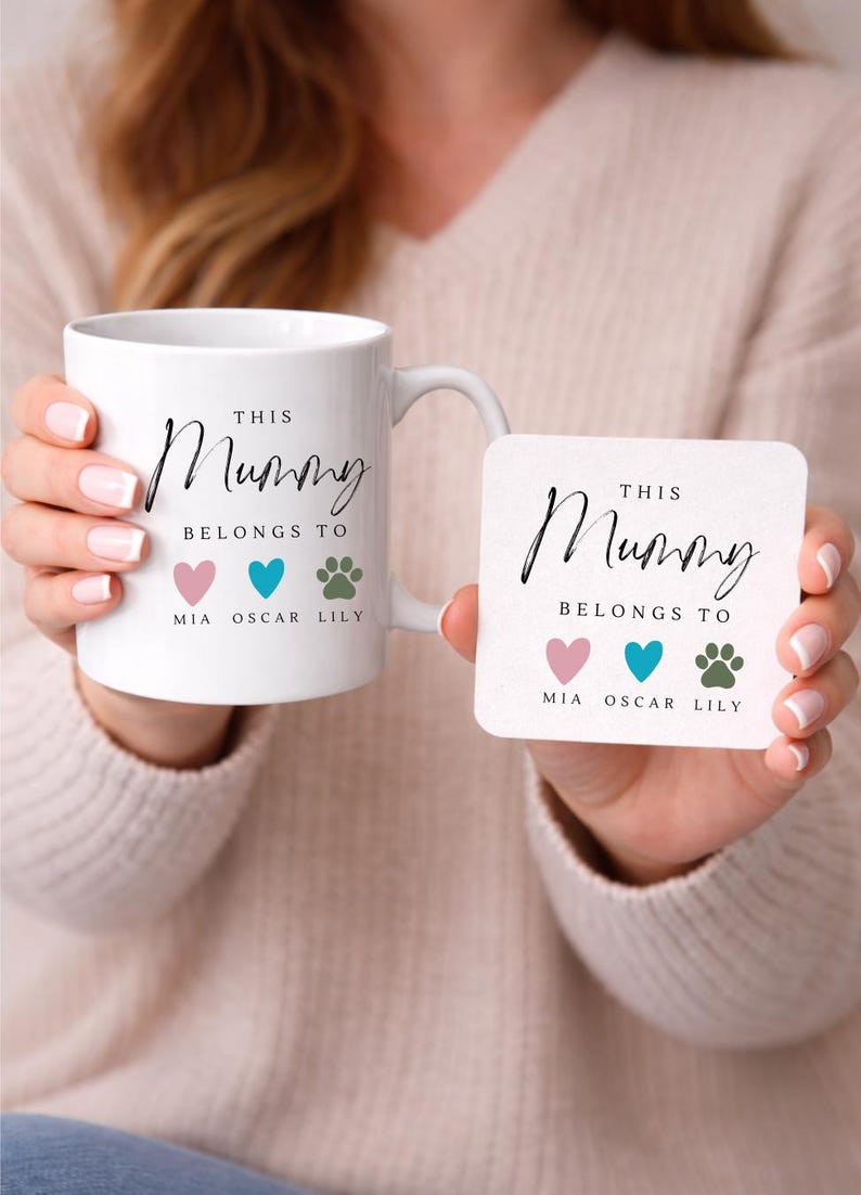 Personalised Mug, Gift for Mum, Birthday Gift, Gift For Her, Coffee Mug, Personalised Gifts, Dog Mum, Custom Gifts White handle Mug