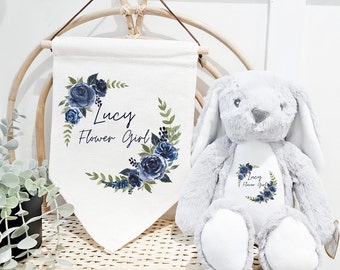Coelho personalizado para daminha de honra - Presente personalizado para pajem - Presente para daminha de honra - Ursinho de pelúcia para madrinha - Ursinho de pelúcia para daminha de honra - Casamento
