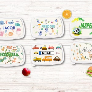 Boîte à collation personnalisée, sac à lunch pour enfants, boîte à lunch pour garçons, boîte à lunch dinosaure, boîte à lunch de football, baignoire à collation, boîte à collation