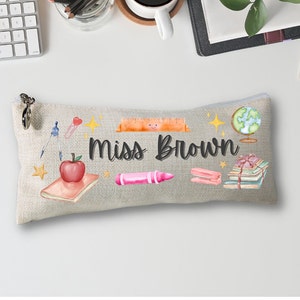 Zurück zur Schule Geschenk, personalisierte Federmäppchen, Dankeschön Lehrer Geschenk, Lehr-Assistent, Kindergarten Arbeiter, Lehrer Stationary