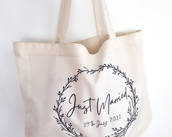 Just Married Gift, Wedding Tote Bag, Gifts for Wedding, Wedding Gift, Personalised Brides Tote Bag, Wedding Bag for brides Dance shoes