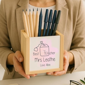 Personalised Pencil Pot, Teacher Gifts, Gifts For Her, Gifts For Him, Desk Storage, Desk Accessories, Teacher Appreciation Gift,Personalized