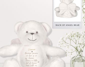Osito de peluche personalizado conmemorativo, regalo de recuerdo, peluche, regalos conmemorativos, regalo de recuerdo, regalo personalizado, regalo de condolencia, regalo para personas que han sufrido una pérdida gestacional.