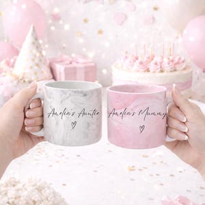 Personalised Pink Mug, Mothers Day Gift, Couple Gift, Gift For Her, Gift For Mum, Coffee Mug, Custom Mugs, Personalised Mug, Ceramic Mug image 3
