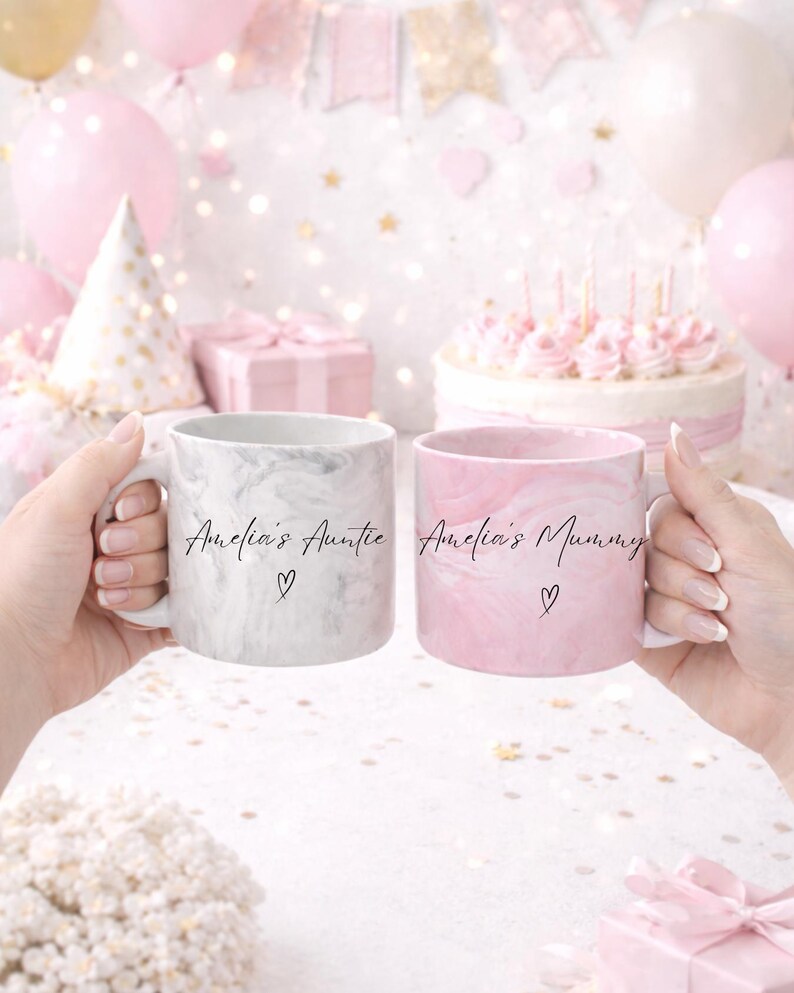 Personalised Pink Mug, Mothers Day Gift, Couple Gift, Gift For Her, Gift For Mum, Coffee Mug, Custom Mugs, Personalised Mug, Ceramic Mug image 3