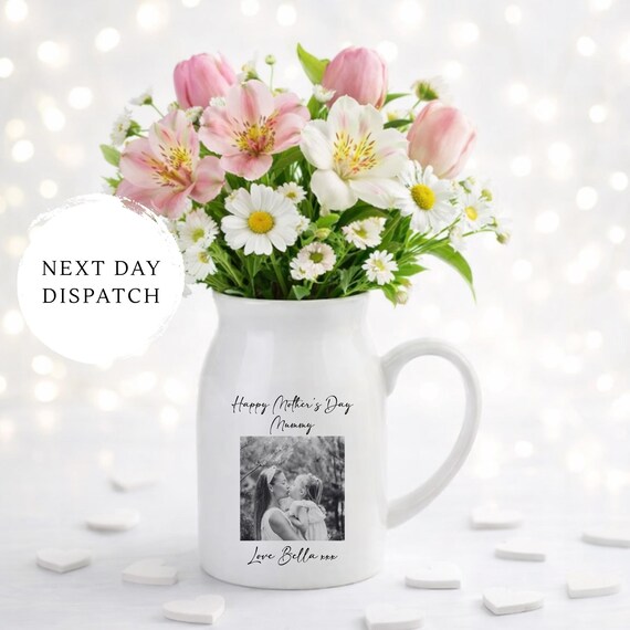 Personalised Vase, Mothers Day Gifts, Gift For Her, Gift For Mum, Photo Gifts, Ceramic Vase, Personalised Gifts, Custom Gifts, Mum Gifts