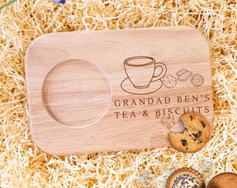 Personalised Gift For Grandad, Wooden Tea & Biscuits Board, Grandpa Gift, Grandparents Gifts, Gift For Him, Grandad Gift, Grandpa Gift