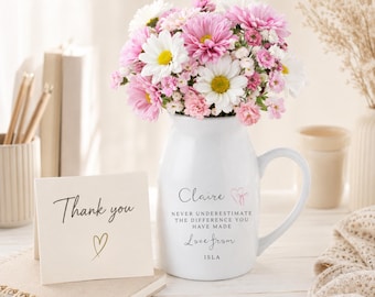 Personalised Retirement Gift, Custom Pen Pot, Pencil Holder, Desk Tidy or Flower Vase, Leaving Gift for Retiring Colleague