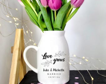 Regalos de boda personalizados, floreros, jarrones de cerámica, regalos para parejas, regalos personalizados, regalos para parejas, decoración del hogar, regalos personalizados