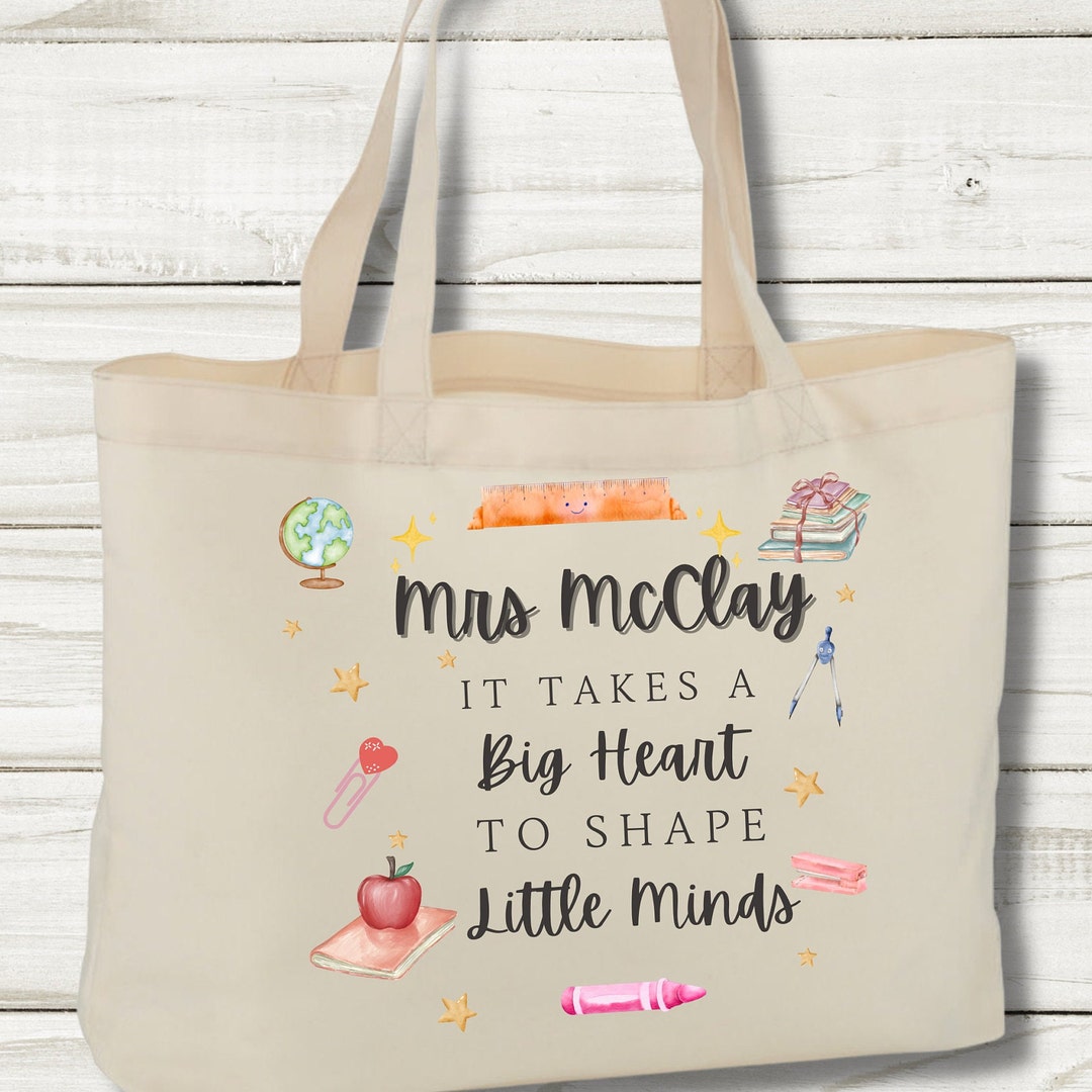 Personalised Tote Bag, Gift for Teachers, Teacher Gifts, Canvas Tote ...