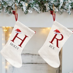 Personalised Christmas stocking, Santa sack, Reindeer and Santa Stocking,  Christmas Eve box, first Christmas gift, Christmas Decoration
