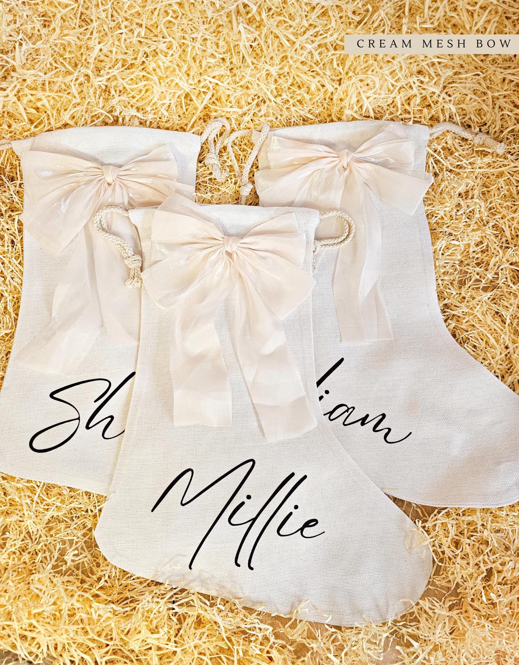 Personalised Christmas Stockings, Christmas Gifts, Bow Christmas Stocking, Christmas Decorations, Custom Family Stockings, Holiday Decor