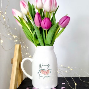Personalized Nan Gift, Gift For Her, Mom Birthday  Gift, Flower Vase, Ceramic Vase, Vases, Gift For Grandma. Personalised Gift For Mum
