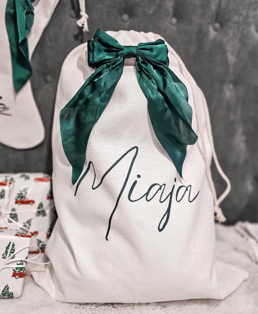 Personalised Christmas Stockings, Christmas Gifts, Bow Christmas Stocking, Christmas Decorations, Custom Family Stockings, Holiday Decor