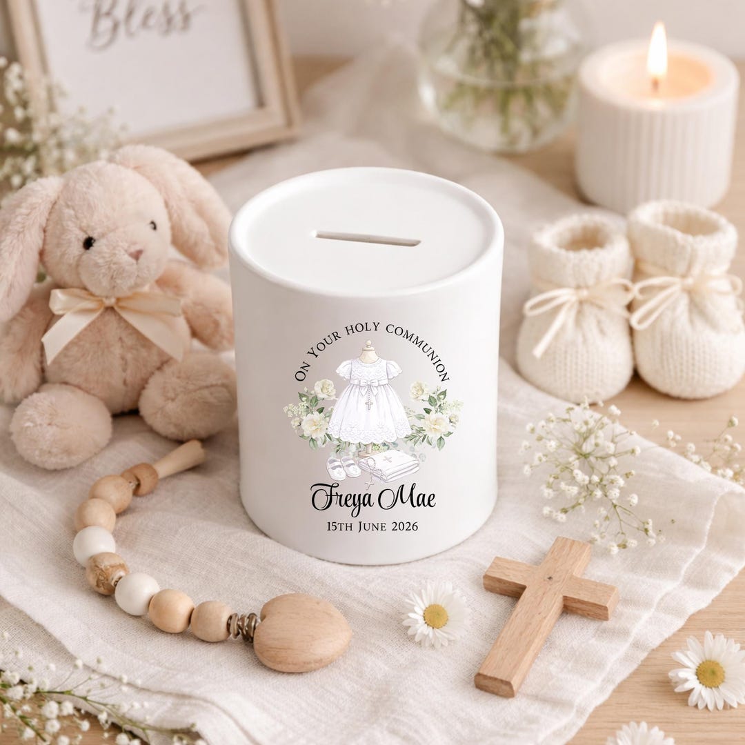 Religious Money Box Personalised Money Box, Christening Gift, Gifts for Kids, Baptism Gift ...