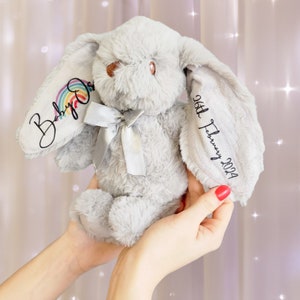 Personalised Bunny, Rainbow Baby, Baby Gift, Gift For Her, Gift For Him, Personalised Baby Gift, Baby Announcement, Rainbow Baby Gift