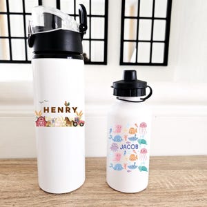 Personalised Water Bottle, Back To School, Kids Water Bottle, Water Bottle With Name, Gifts For Kids, Personalized Bottle, School Supplies